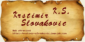 Krstimir Slovaković vizit kartica